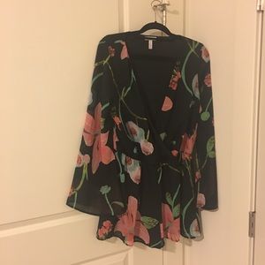 Leith long sleeve floral romper